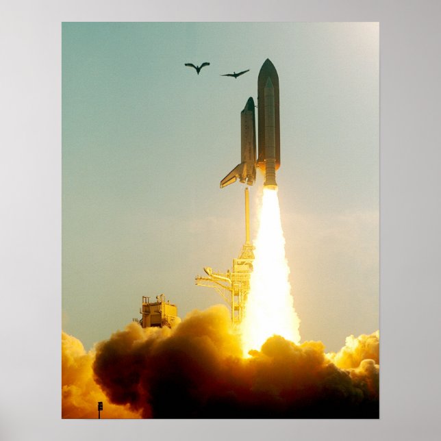 Launch of Space Shuttle Discovery (STS-91) Poster (Front)
