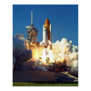 Launch of Space Shuttle Discovery (STS-95) Poster