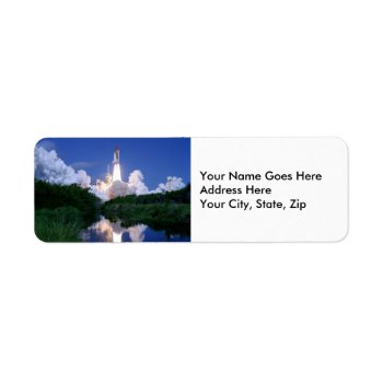 Launch Of Space Shuttle Label by TheArtOfPamela at Zazzle
