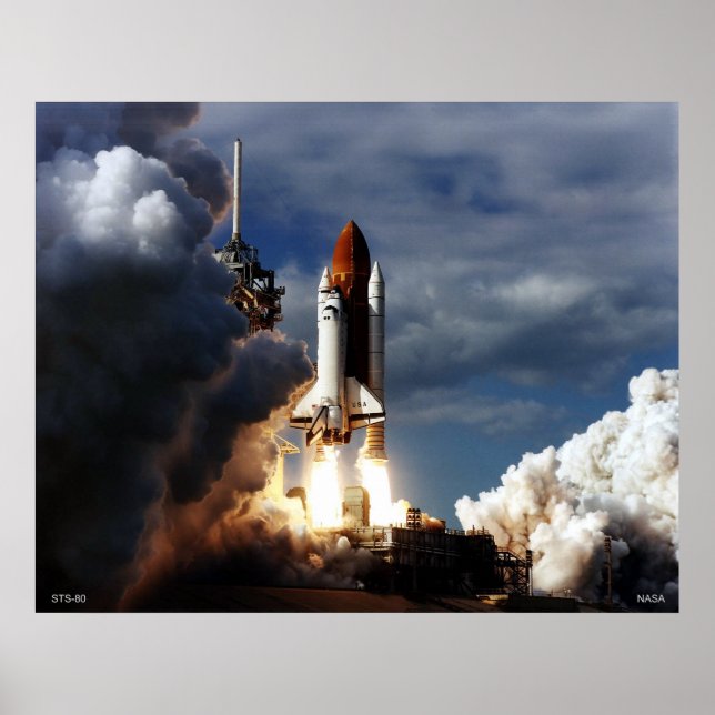Launch of Space Shuttle STS-80 Poster (Front)