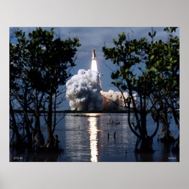 Launch of the Space Shuttle STS-80 Poster (Front)