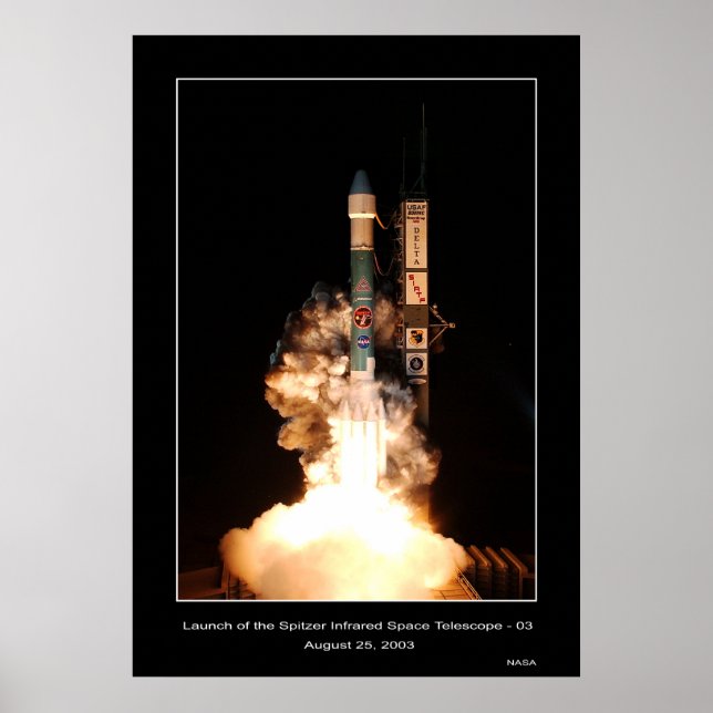 Launch of the Spitzer Infrared Space Telescope Poster (Front)