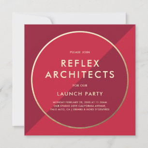 Launch Party Invitation Red Gold Business Event