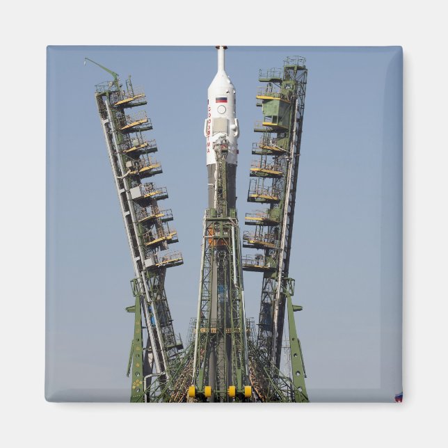 Launch scaffolding is raised into place magnet (Front)