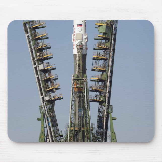 Launch scaffolding is raised into place mouse pad (Front)