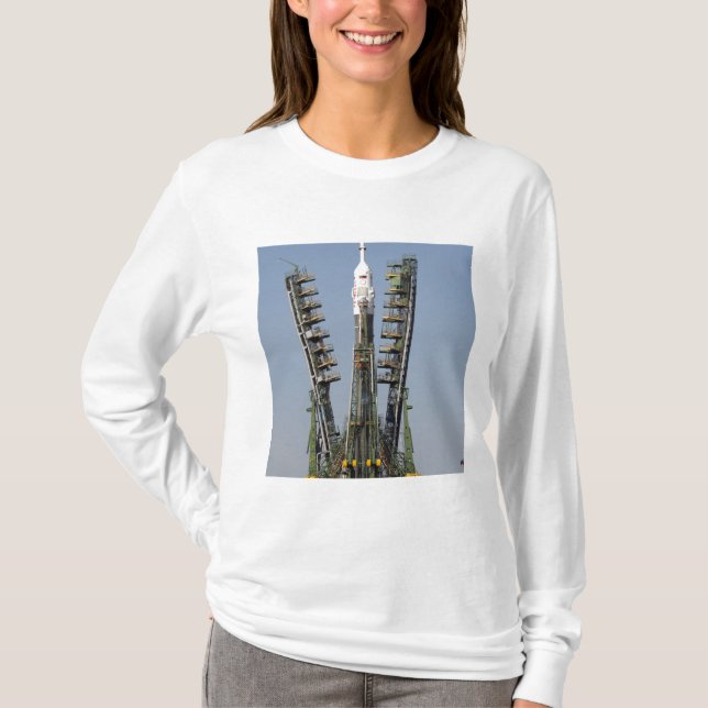 Launch scaffolding is raised into place T-Shirt (Front)