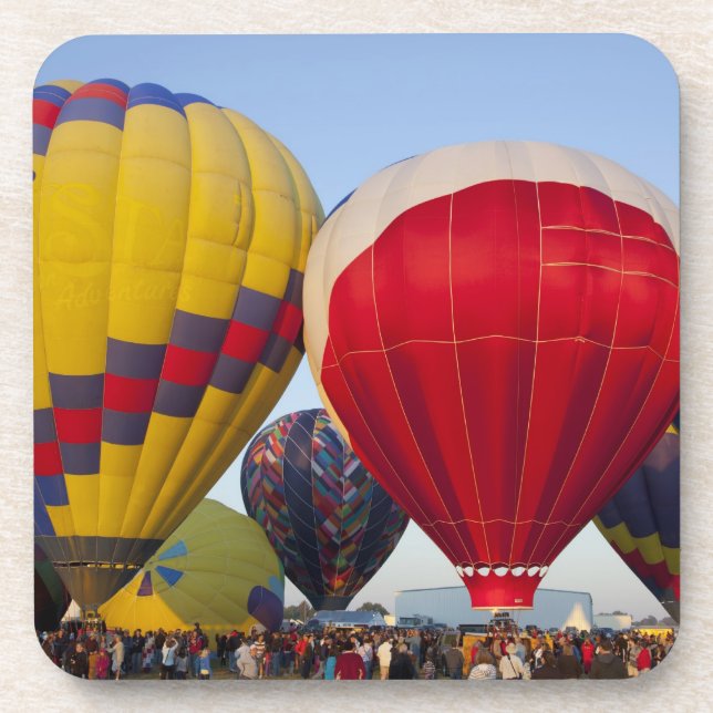 Launching hot air balloons drink coaster (Front)