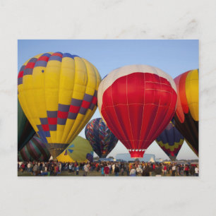 Launching hot air balloons postcard