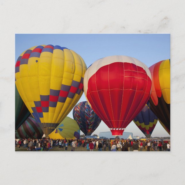 Launching hot air balloons postcard (Front)