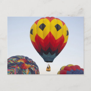 Launching hot air balloons postcard