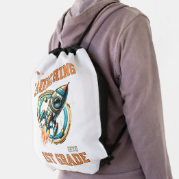 Launching into 1st Grade -Back to School  Drawstring Bag