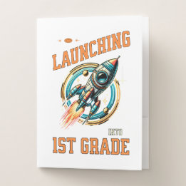 Launching into 1st Grade -Back to School  Pocket Folder