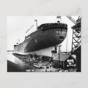 Launching of the Edmund Fitzgerald 6-8-1958 (#1) Postcard
