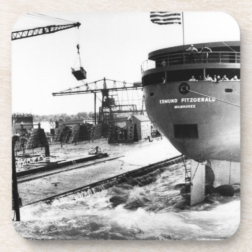 Launching of the Edmund Fitzgerald Mighty Fitz  Beverage Coaster
