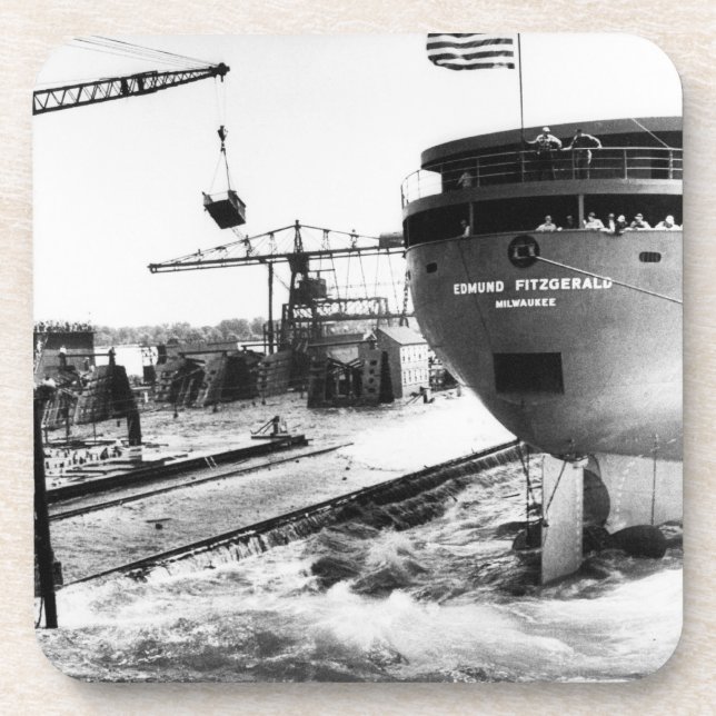 Launching of the Edmund Fitzgerald Mighty Fitz  Beverage Coaster (Front)
