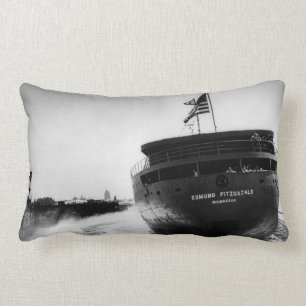 Launching of the Edmund Fitzgerald Vintage Lumbar Pillow