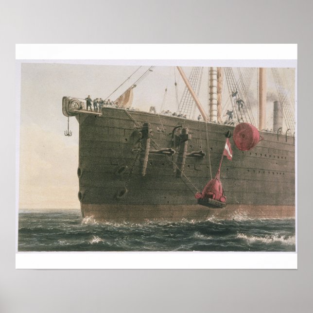 Launching the buoy, August 8th, 1865, marking the Poster (Front)