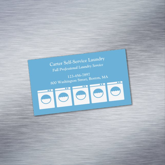 Laundromat Business Card Magnet (In Situ)