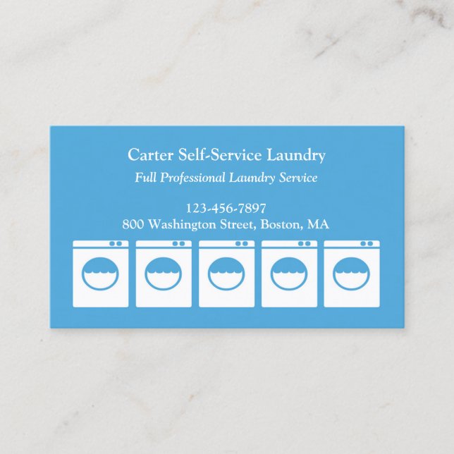 Laundromat Business Card Template (Front)