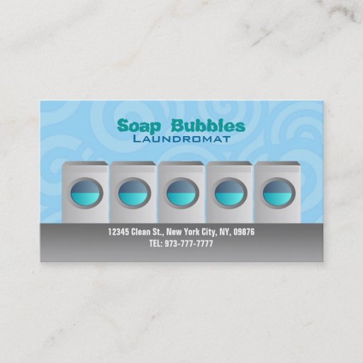 Customizable Laundromat Business Cards