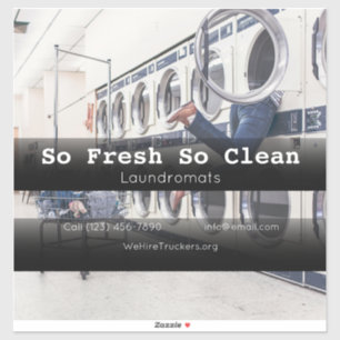Laundromat company vehicle adverting business stic sticker