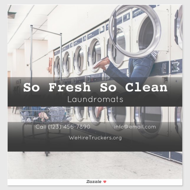 Laundromat company vehicle adverting business stic sticker (Sheet)