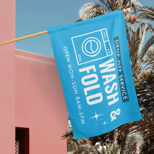 Laundromat Dry Cleaning Wash & Fold Marketing Flag