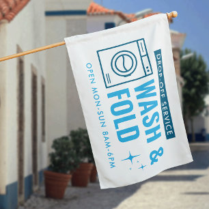 Laundromat Dry Cleaning Wash & Fold Marketing Flag