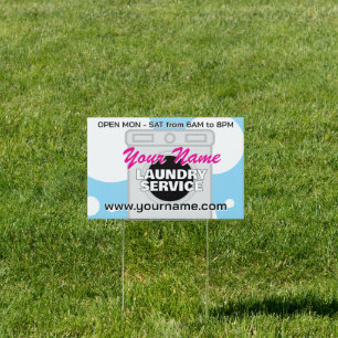Laundromat laundry service business lawn sign