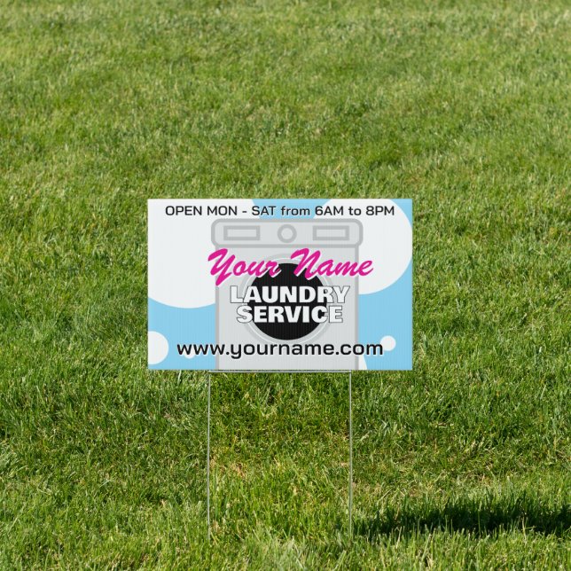 Laundromat laundry service business lawn sign (Insitu)