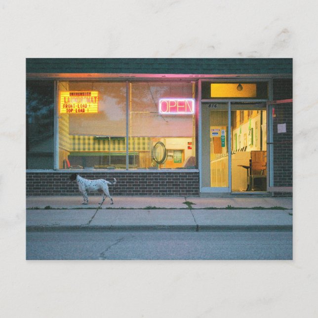 Laundromat Open Postcard (Front)