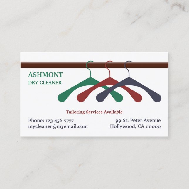 Laundry and Dry Cleaner Business Card Template (Front)