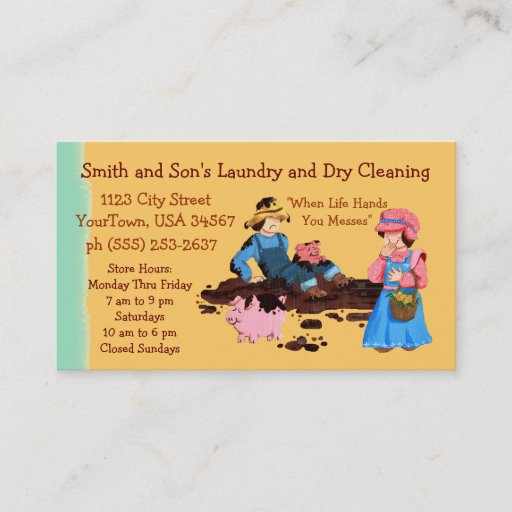 Customizable Laundry and Dry Cleaning Business Card