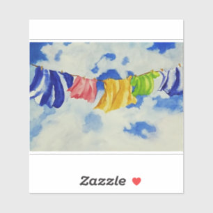 Laundry Art Clothesline Sticker