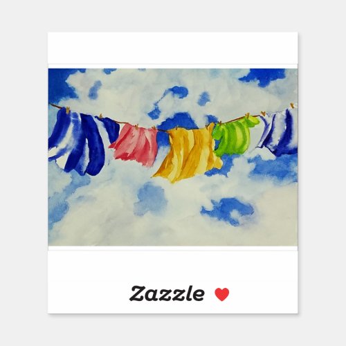 Laundry Art Clothesline Sticker