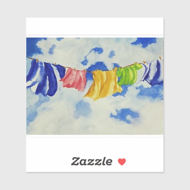 Laundry Art Clothesline Sticker (Sheet)