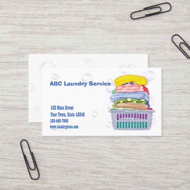 Laundry Business Card (Front/Back In Situ)