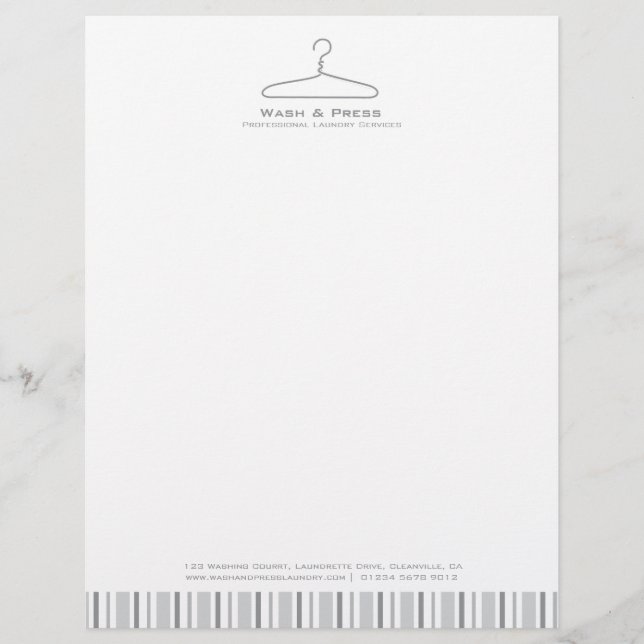 Laundry business wire hanger letterhead (Front)