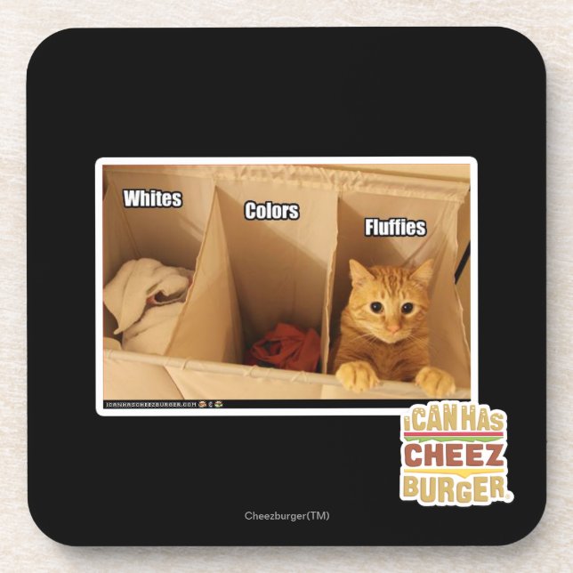 Laundry Cat Beverage Coaster (Front)