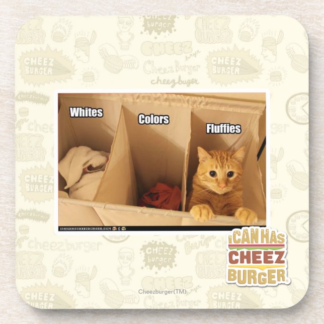 Laundry Cat Drink Coaster (Front)