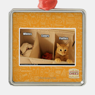 Laundry Cat Metal Ornament