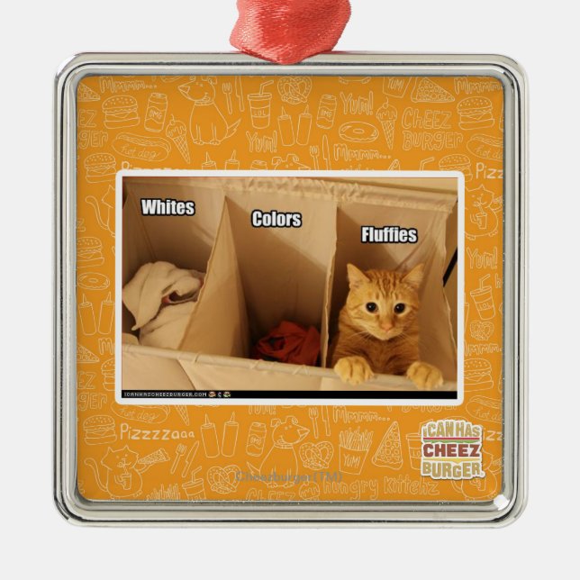 Laundry Cat Metal Ornament (Front)