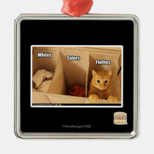 Laundry Cat Metal Ornament