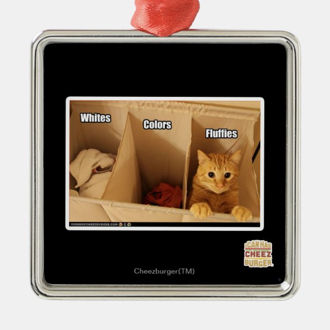 Laundry Cat Metal Ornament (Front)