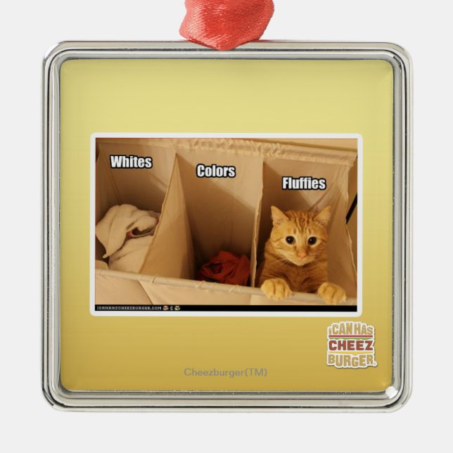 Laundry Cat Metal Ornament (Front)
