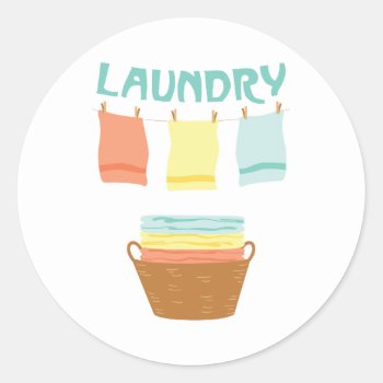 Laundry Classic Round Sticker by HopscotchDesigns at Zazzle