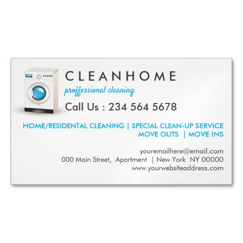 Laundry Cleaning Service Business Card Magnet