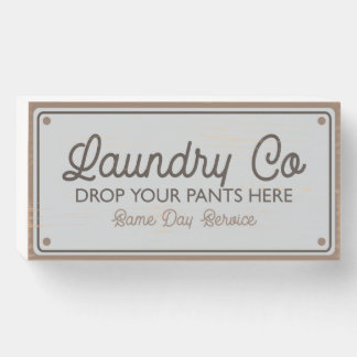 Laundry Co - Wooden Wall Art for Laundry Room Wood Wooden Box Sign