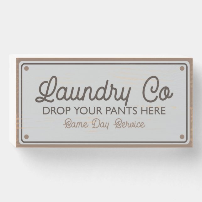 Laundry Co - Wooden Wall Art for Laundry Room Wood Wooden Box Sign (Front Horizontal)