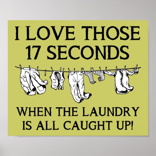 Laundry Day House Cleaning Funny Poster Sign